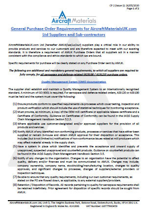 General Purchase Order Requirements